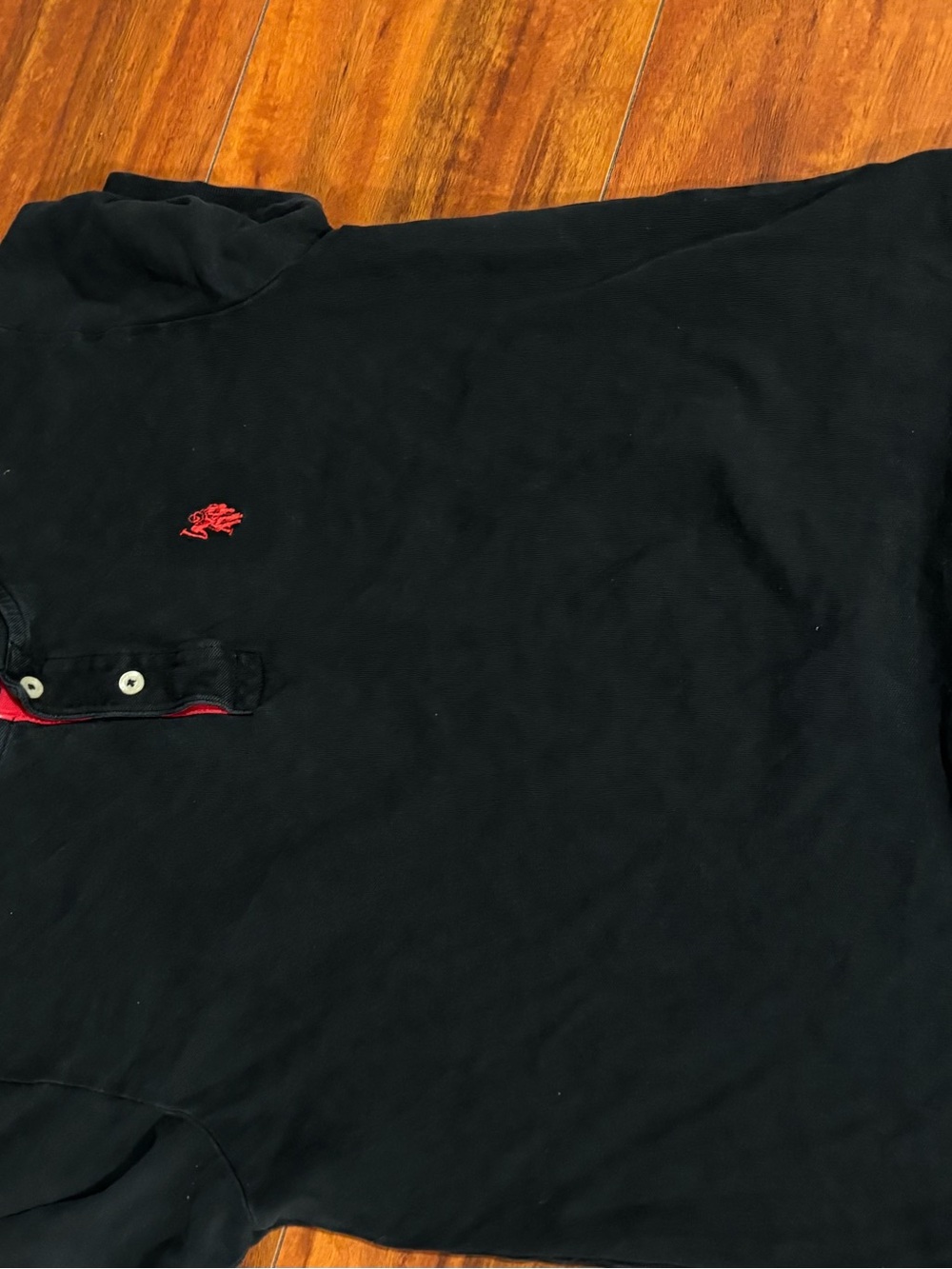 U.S. Polo Assn. Black Polo with Red Logo Detail
